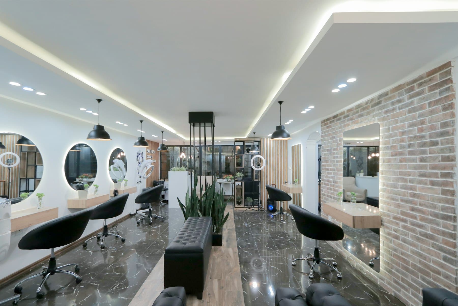 Six chairs, two wash basins and a quiet room for facials